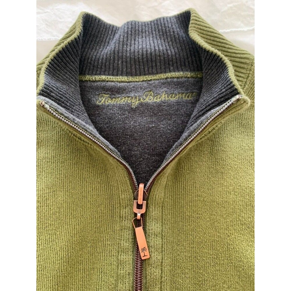 Tommy Bahama 1/4 Zip Pullover Flipsider Men’s Size XL Olive Gray Reversible